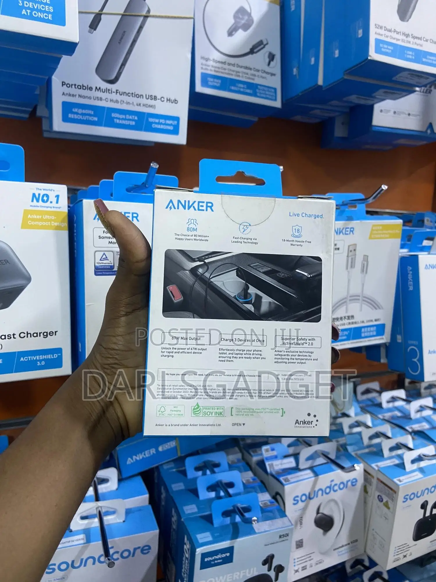Anker 67w Car Charger Port Usb-c Fast Charging