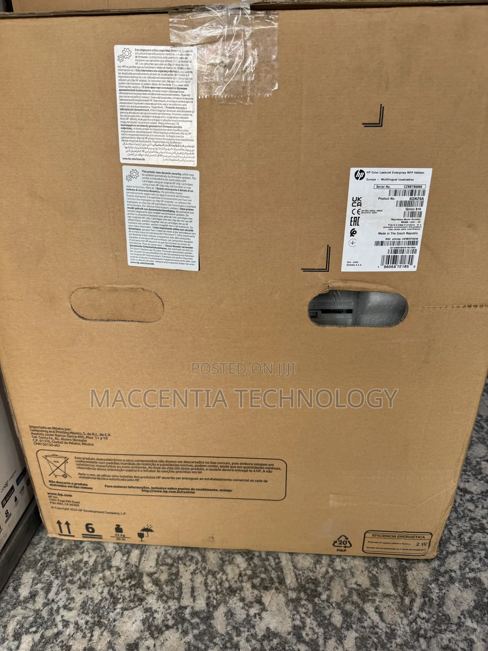 Hp Color Laserjet Enterprise MFP 5800dn 6qn29a