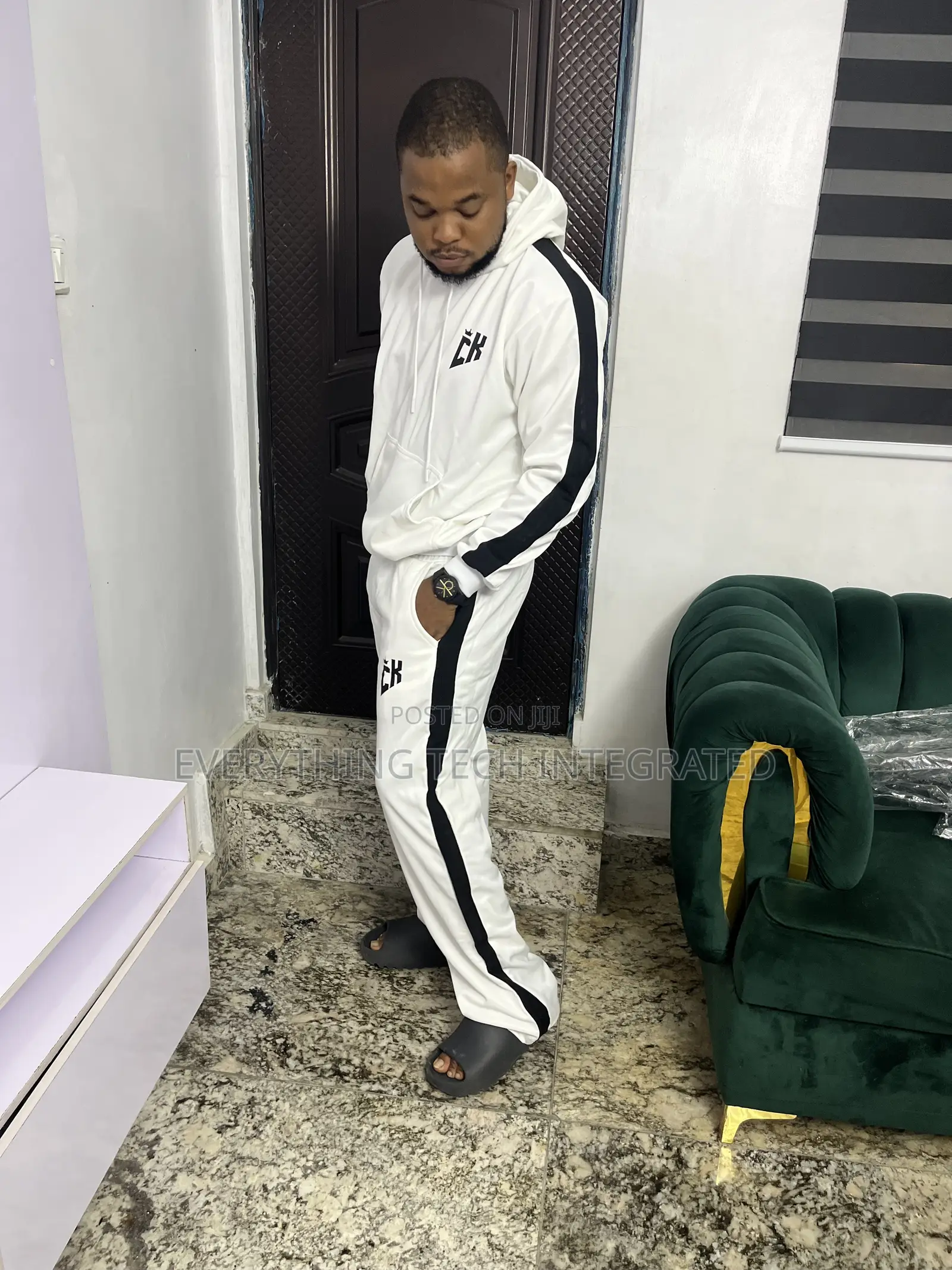 City King Stripes Down Hoodie With Joggers