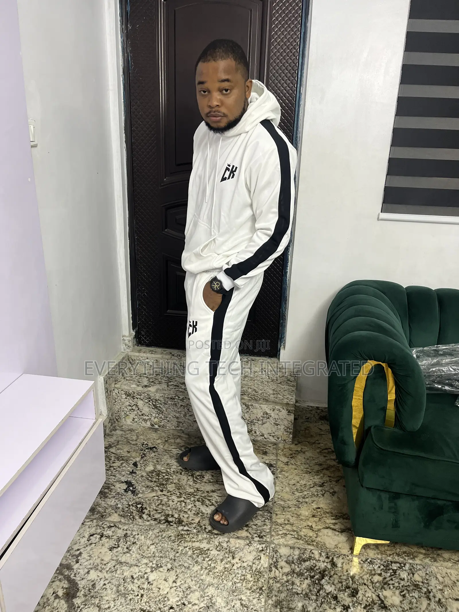 City King Stripes Down Hoodie With Joggers