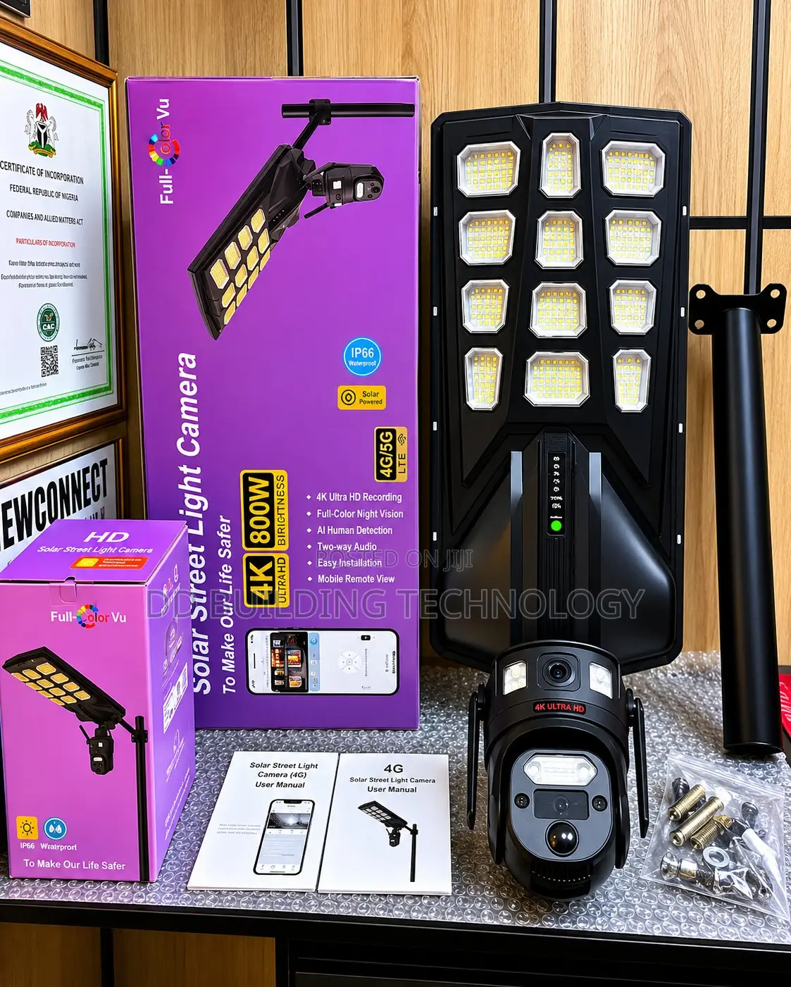 800w Solar Street Light + Dual Lens Camera
