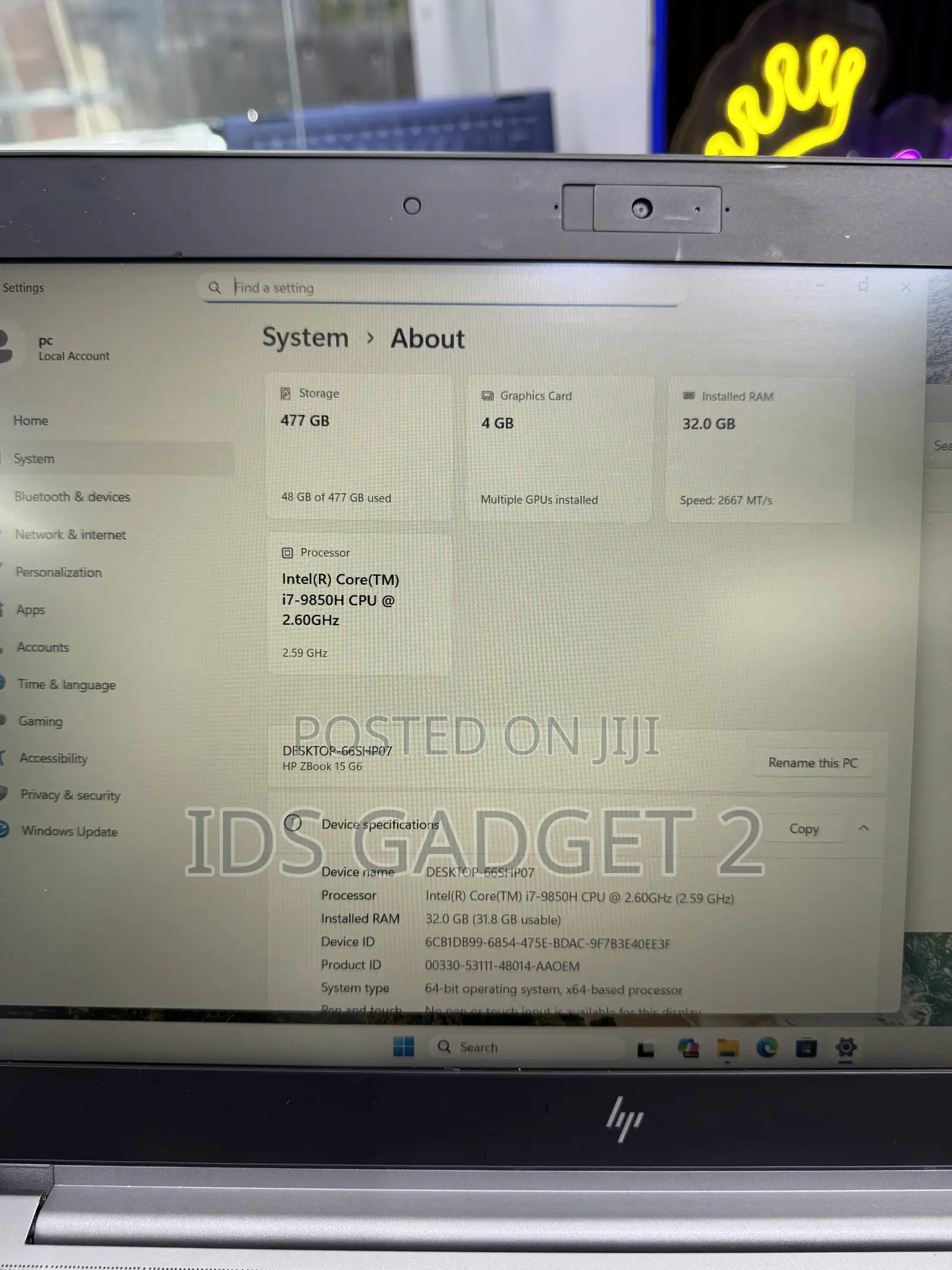 Laptop HP ZBook 15 G6 32GB Intel Core i7 SSD 500GB