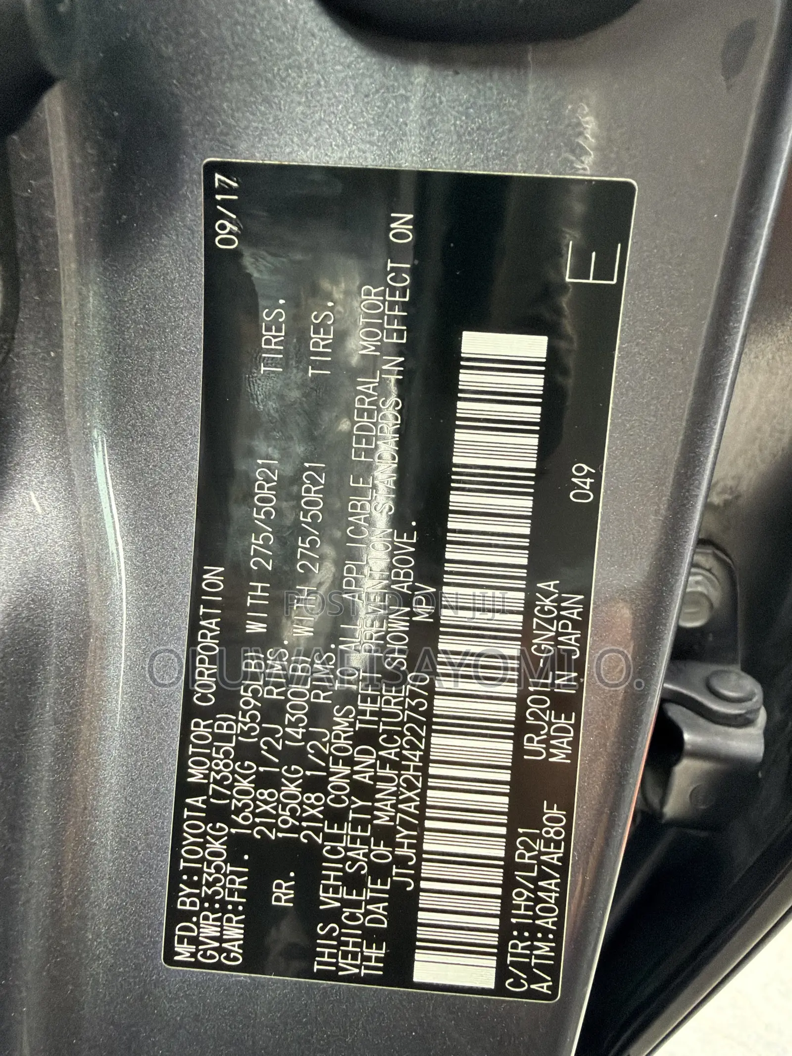 Lexus LX 570 (5 seats) AWD 2018 Gray
