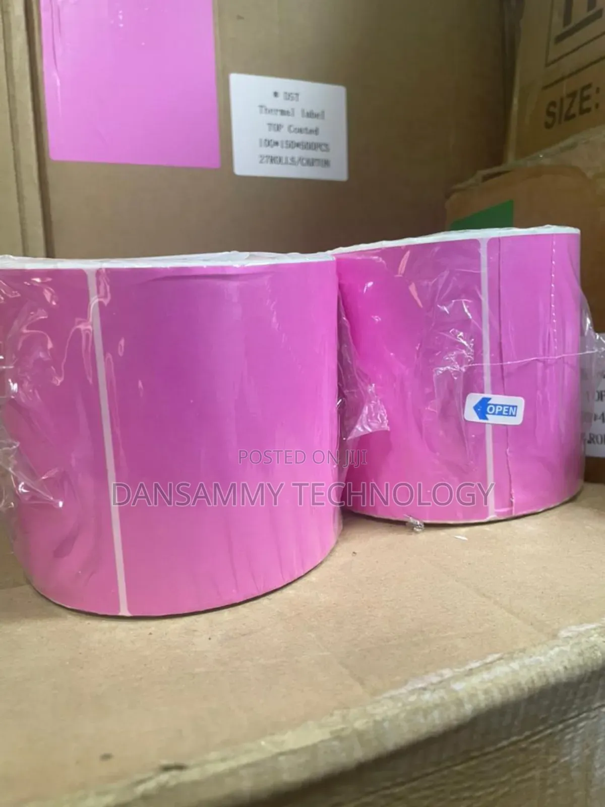 Pink 100*150mm by 500labels Direct Thermal