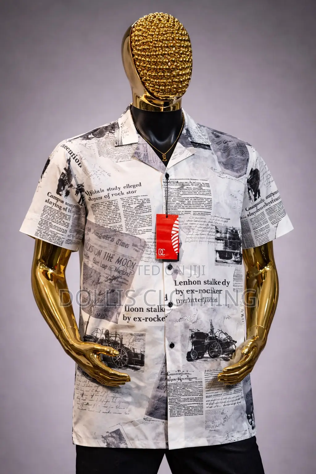 Newspaper Print Vintage Shirt
