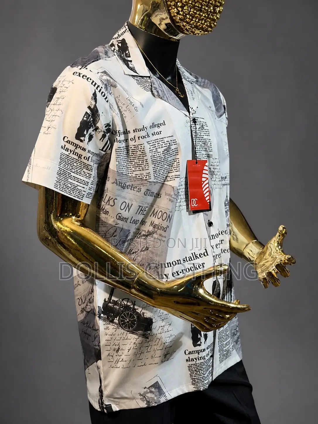 Newspaper Print Vintage Shirt