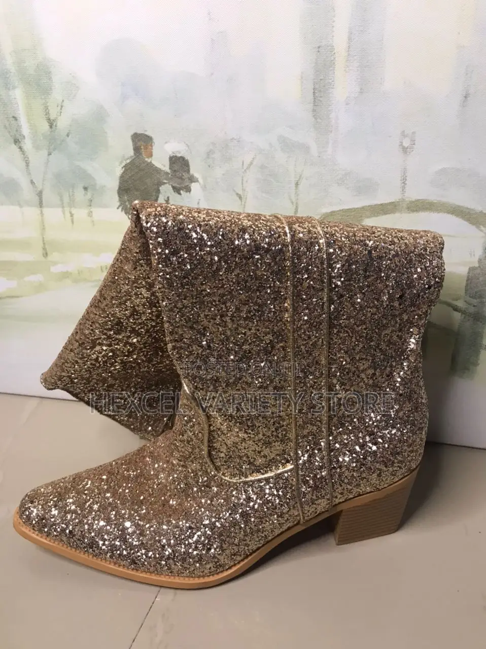 Gold Knee High Boots