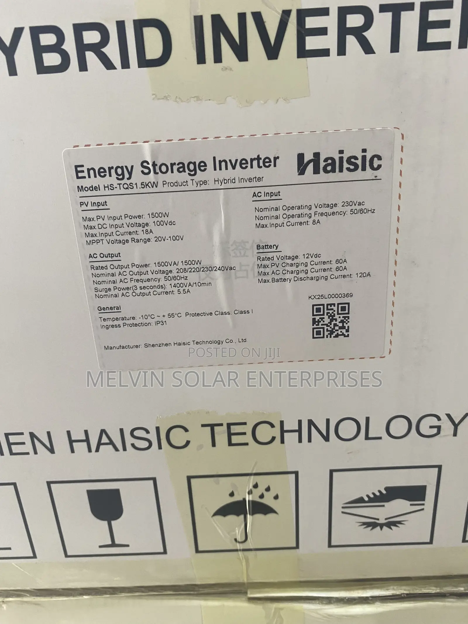 4kwh/1.2kva Hasic All in One Solar Generator Available in Store
