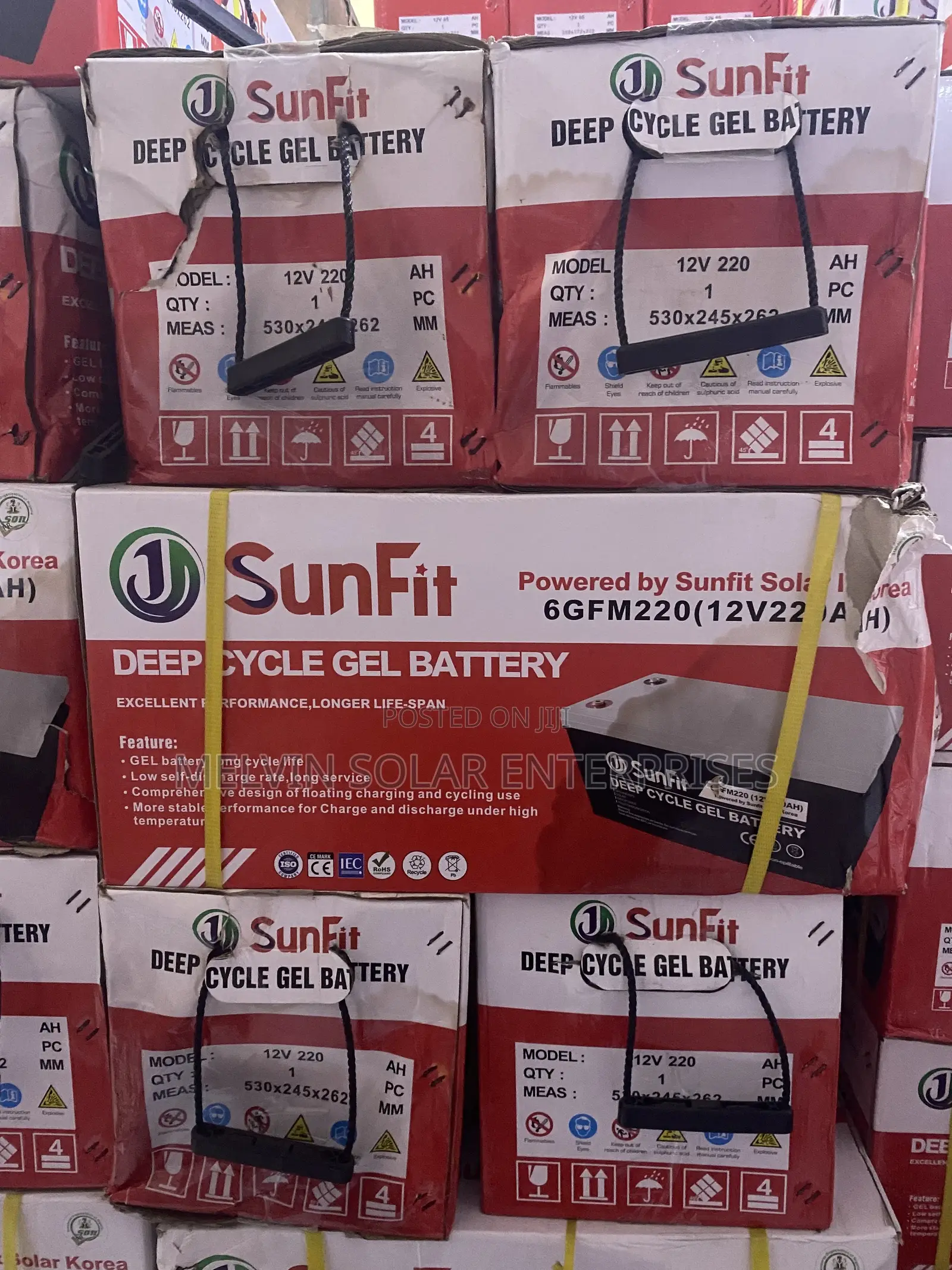 220ah 12v Sunfit Solar Dry Cells Batteries Available in Quantities