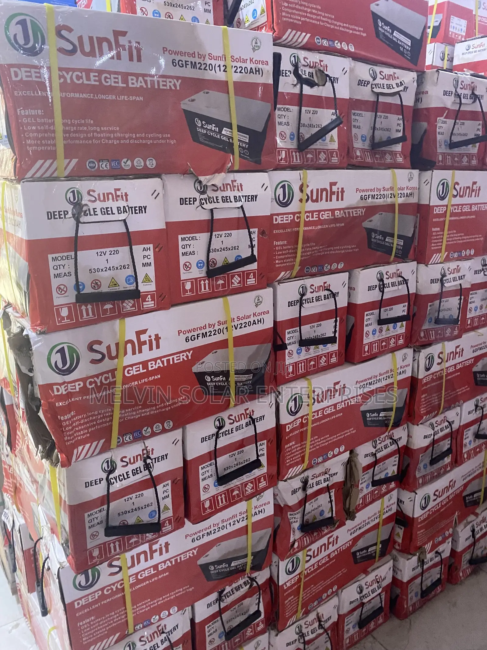 220ah 12v Sunfit Solar Dry Cells Batteries Available in Quantities