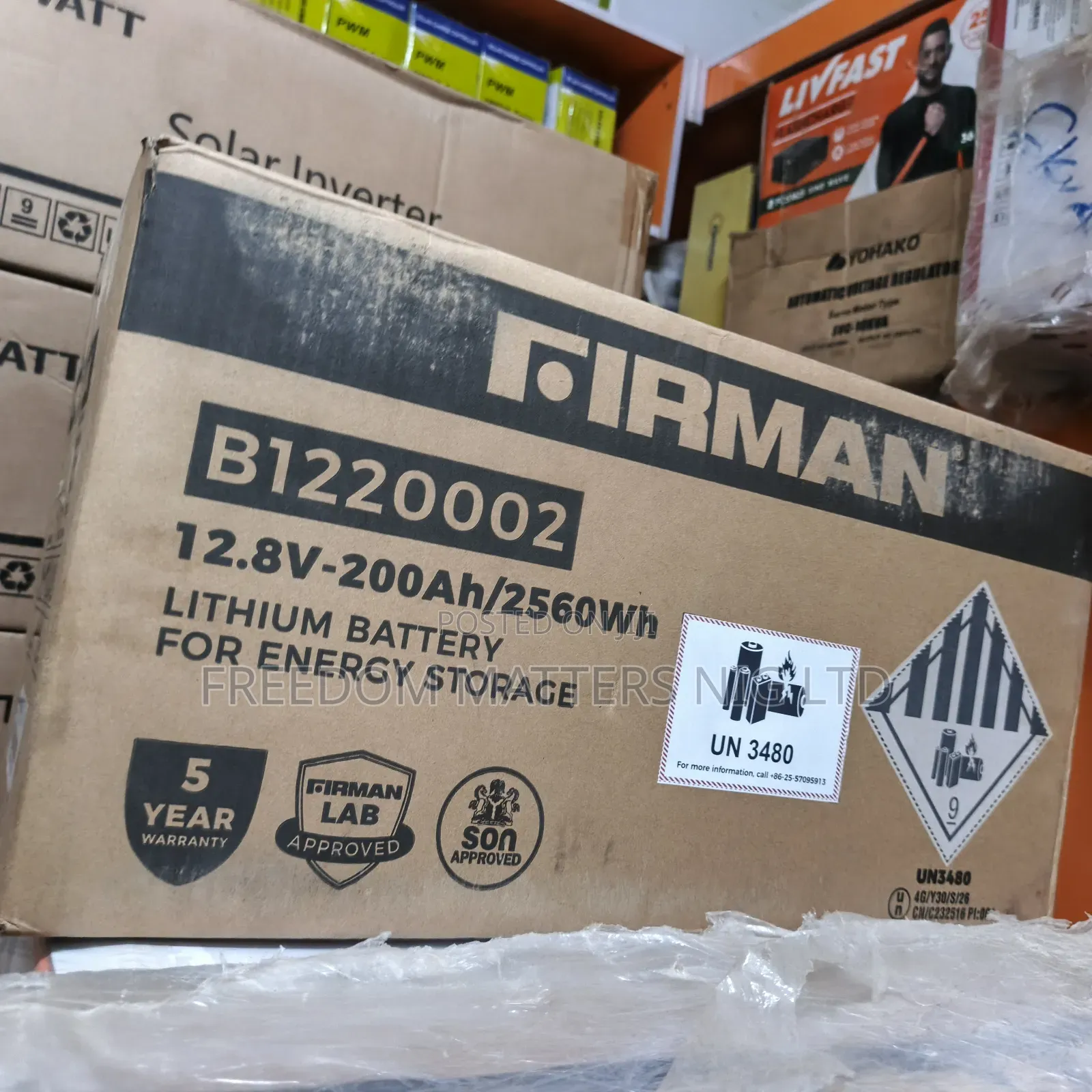 Firman 12.8v 200 Ahm 2560kwh Lithium Battery