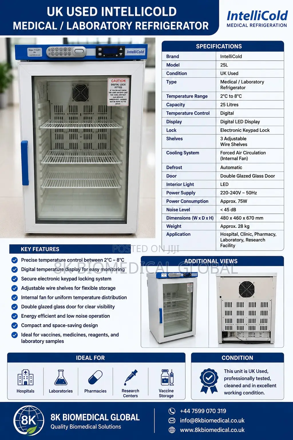 Uk Used Intellicold Medical / Laboratory Refrigerator