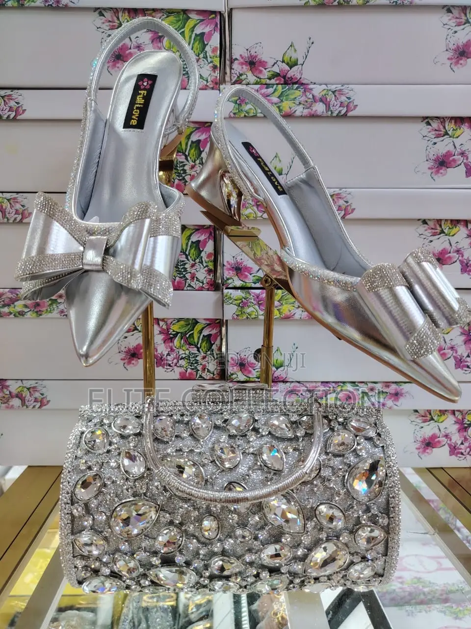 Beautiful Lynphia Sandals and Swaroski Purses Combo Size 37-43
