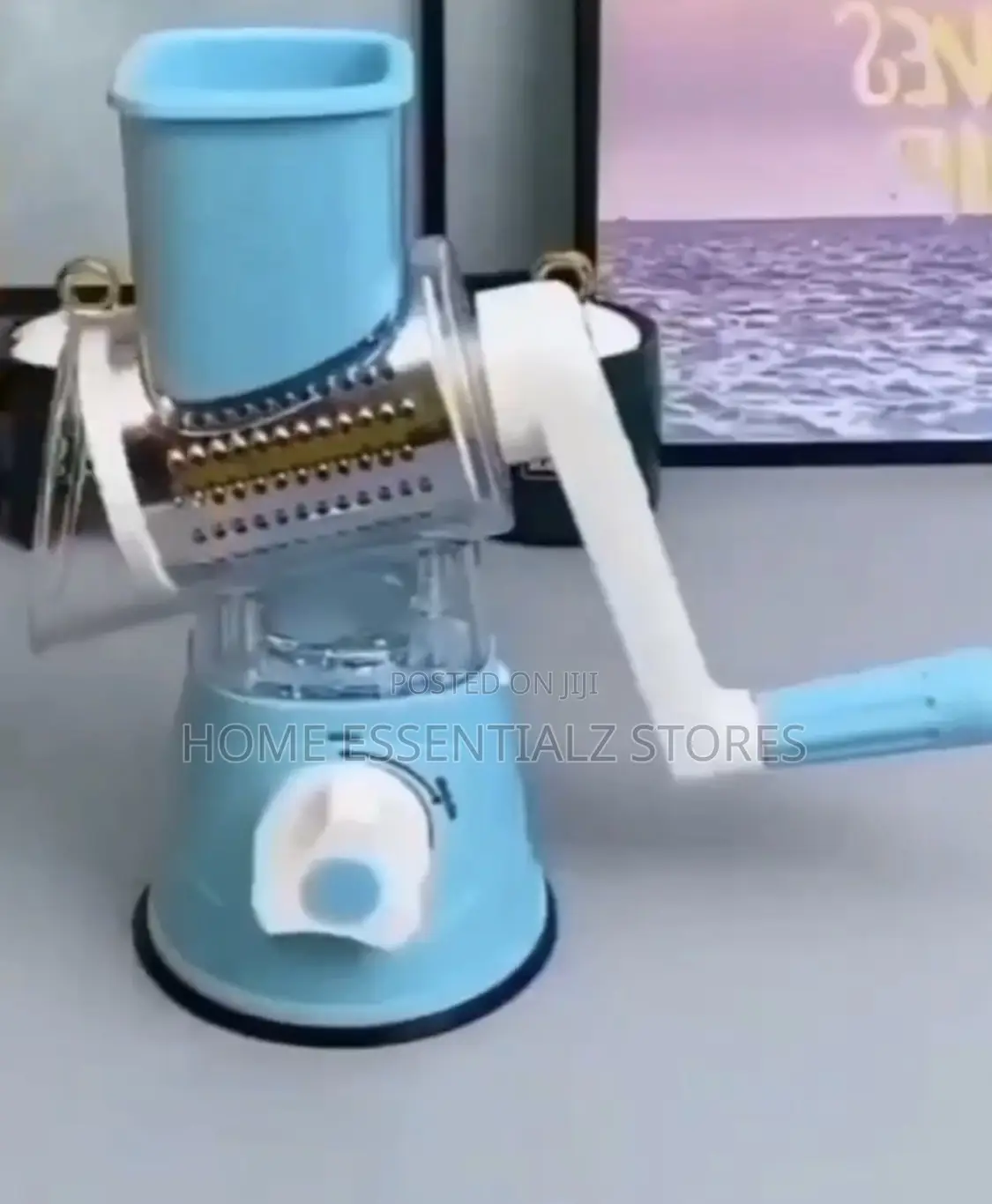 3-in-1 Manual Rotary Vegetable Slicer Grater - Table Top Drum Grater