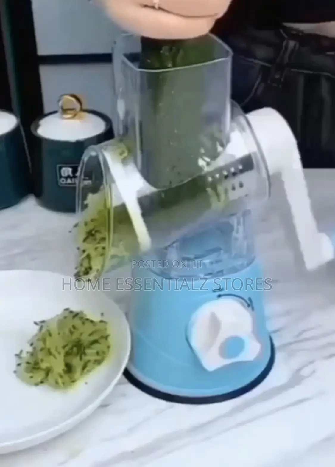 3-in-1 Manual Rotary Vegetable Slicer Grater - Table Top Drum Grater