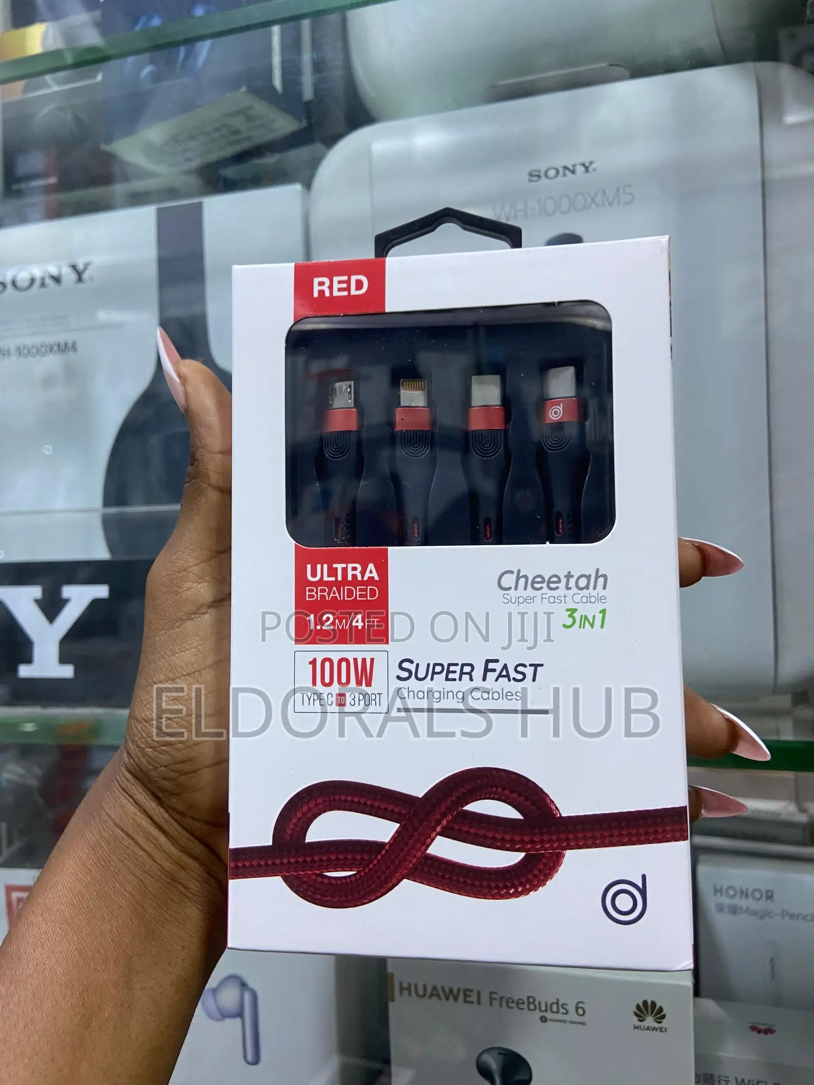 3-in-1 5a Fast Charging Cable Type-C to Lightning/Micro/Usb-C 1.2m