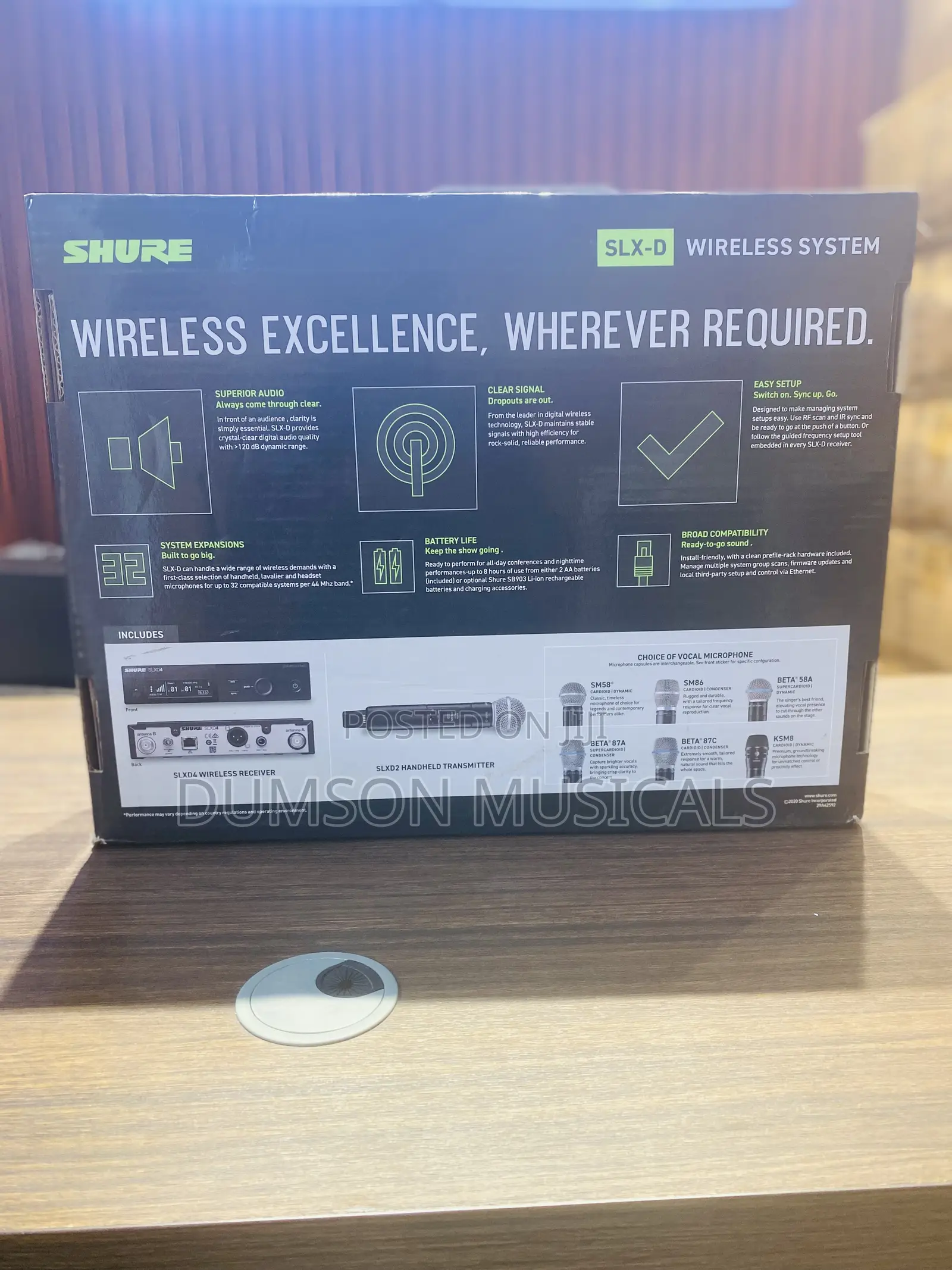 Shure Slxd4/Beta87a Digital Wireless Microphone System With Rack Mount