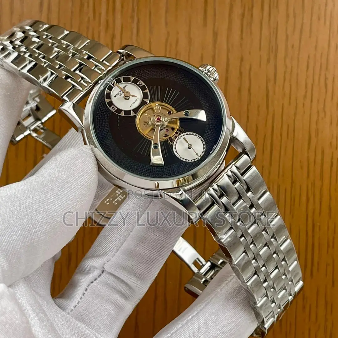 Patek Philippe Quality Luxury Men Chronograph Chain Strap Wristwatch