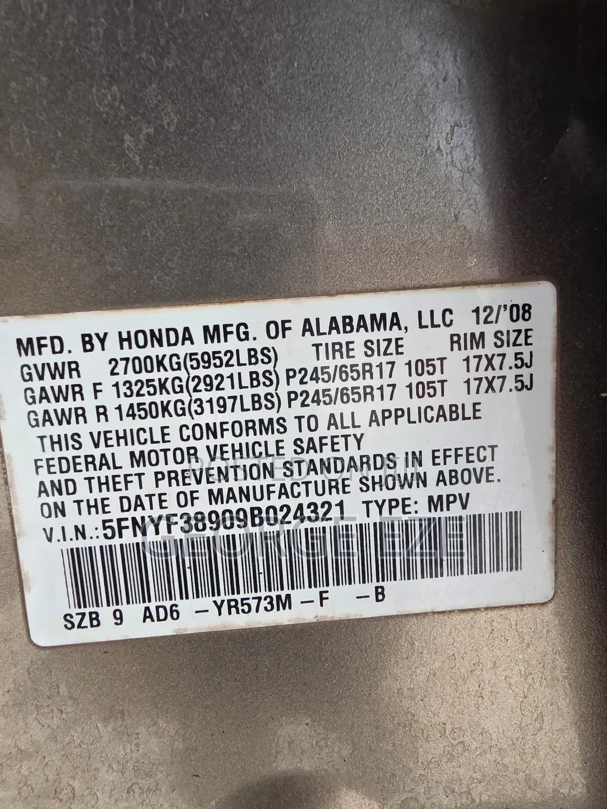 Honda Pilot 2010 Brown