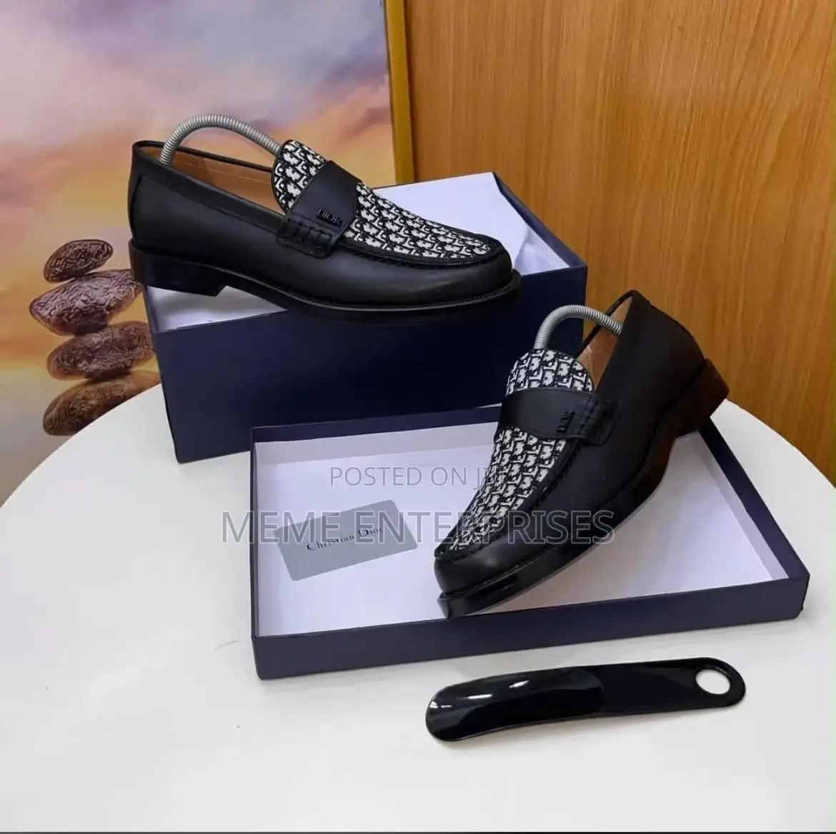 Black Flat Shoe With Dior Design