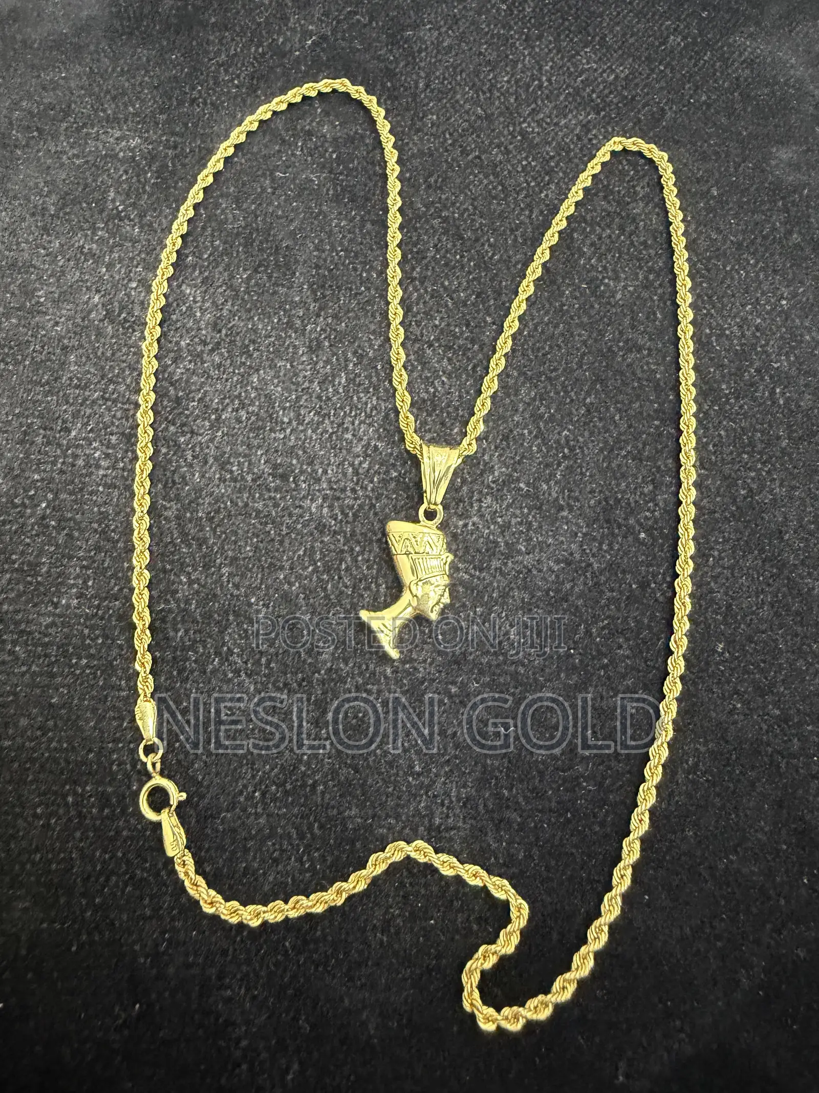Italy 750 Tested 18karat Gold Twist With Africa Head Pendant