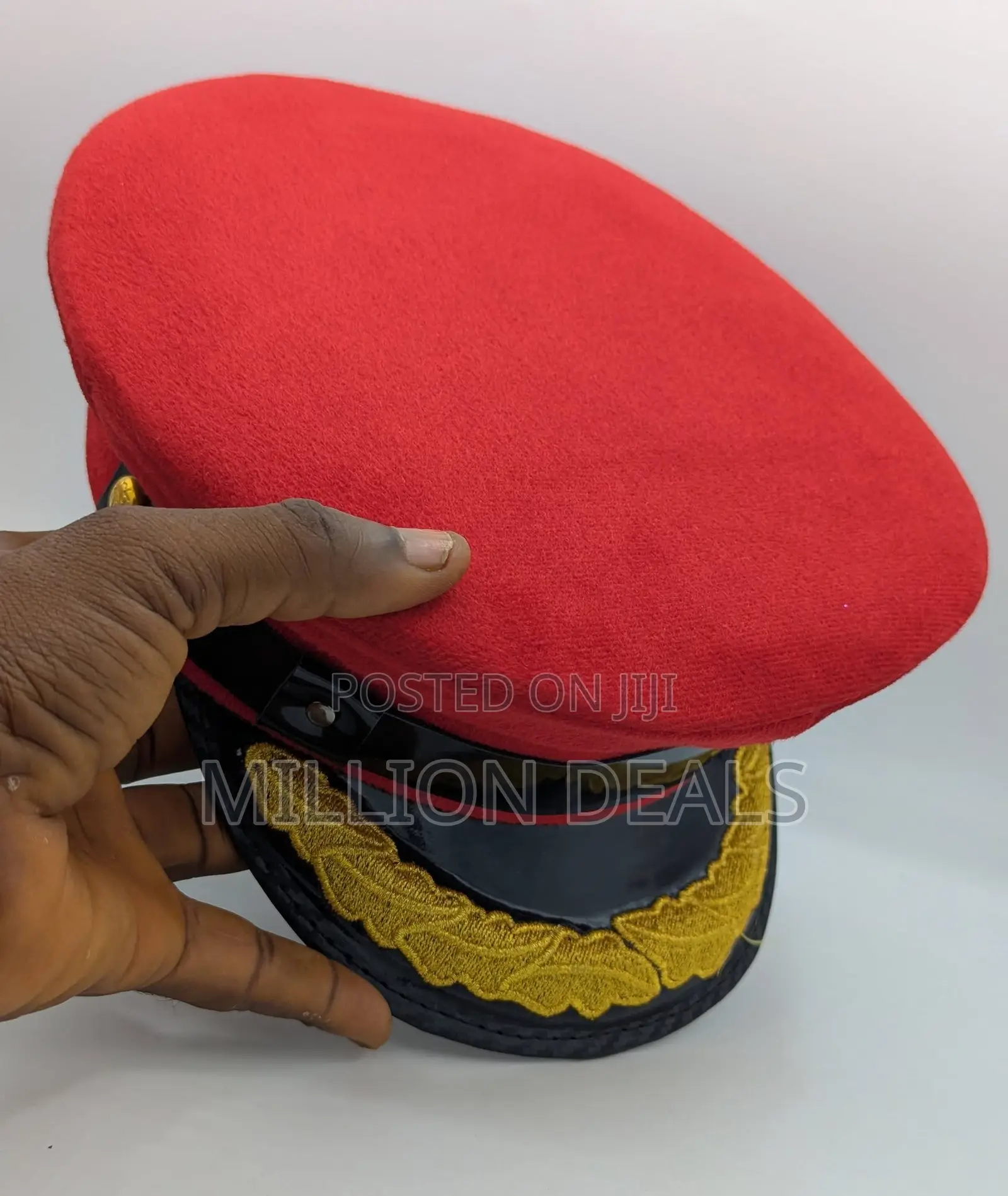 Classic Chauffeur Captain Sailor Trendy Hat - Red