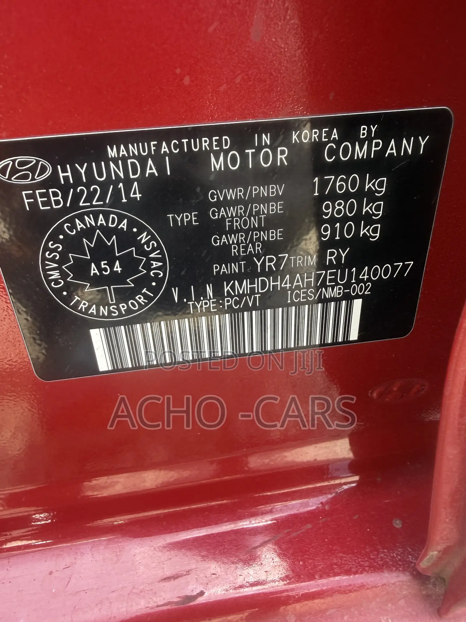 Hyundai Elantra 2012 Red