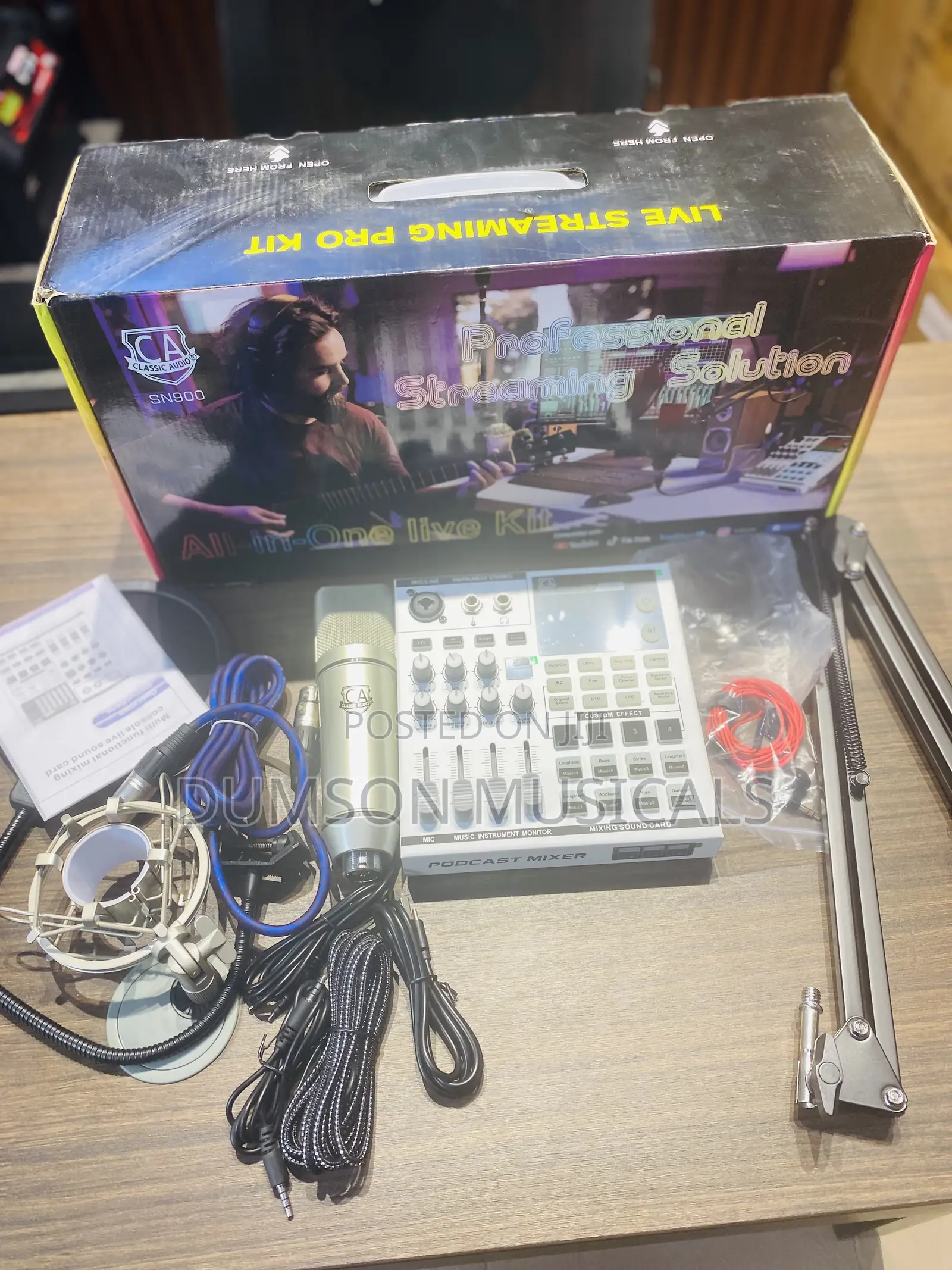 Podcast Mixer/Studio Recording All in One Live Kit Classic Audio Sn900