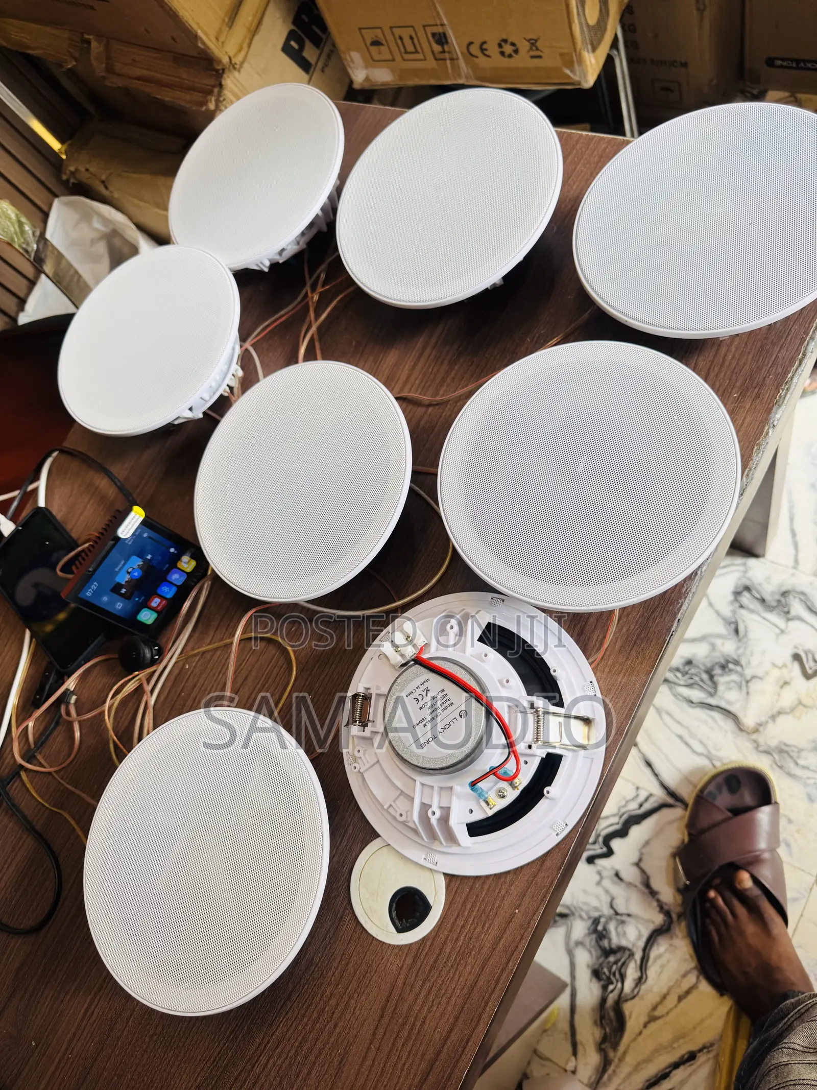 Ceiling Speaker Seven Unit With One Four Inches Wall Amplifier