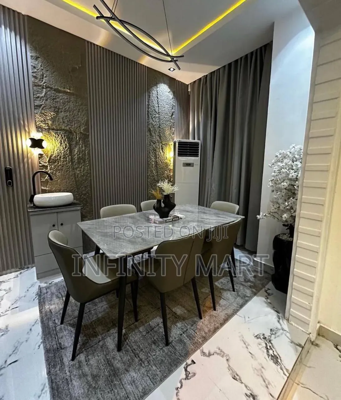 6 Seater Dining Set Obsidian Luxe