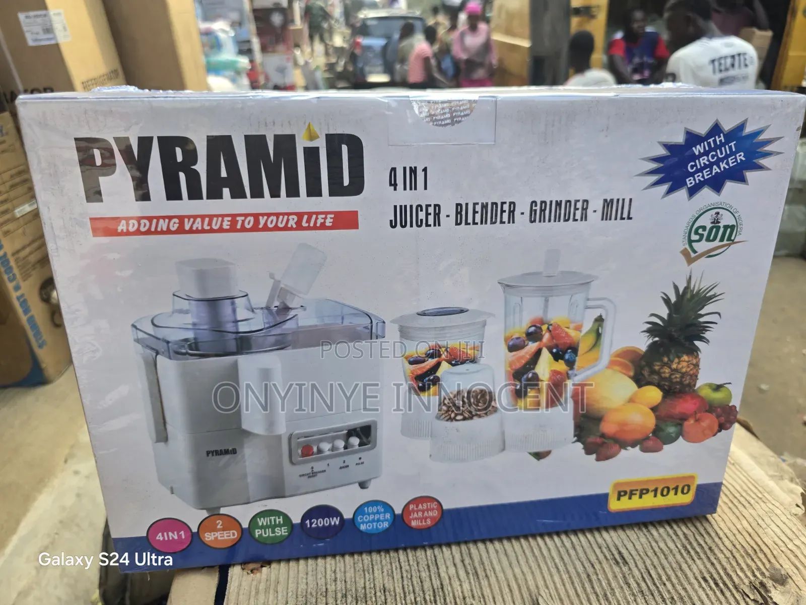 Pyramid 4-in-1 Juicer, Blender, Grinder Mill - 1200w (Pfp1010)