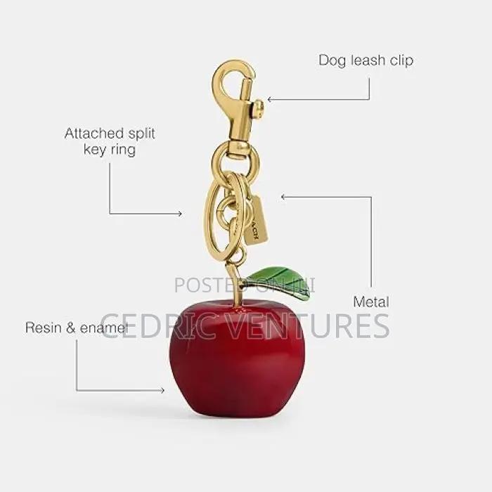 Strawberry Cherry Apple Charm Keychain for Women - 2pcs