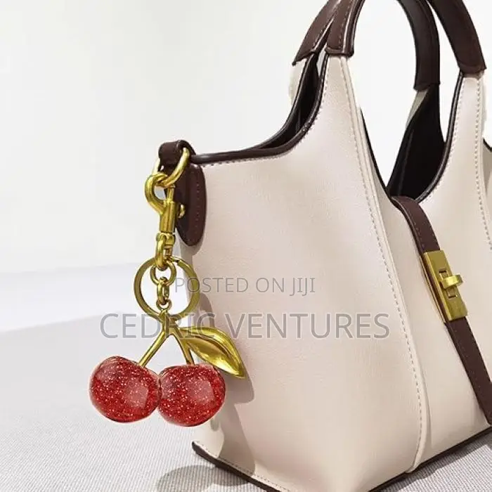 Strawberry Cherry Apple Charm Keychain for Women - 2pcs