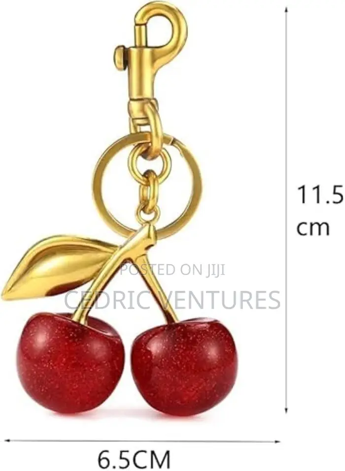 Strawberry Cherry Apple Charm Keychain for Women - 2pcs