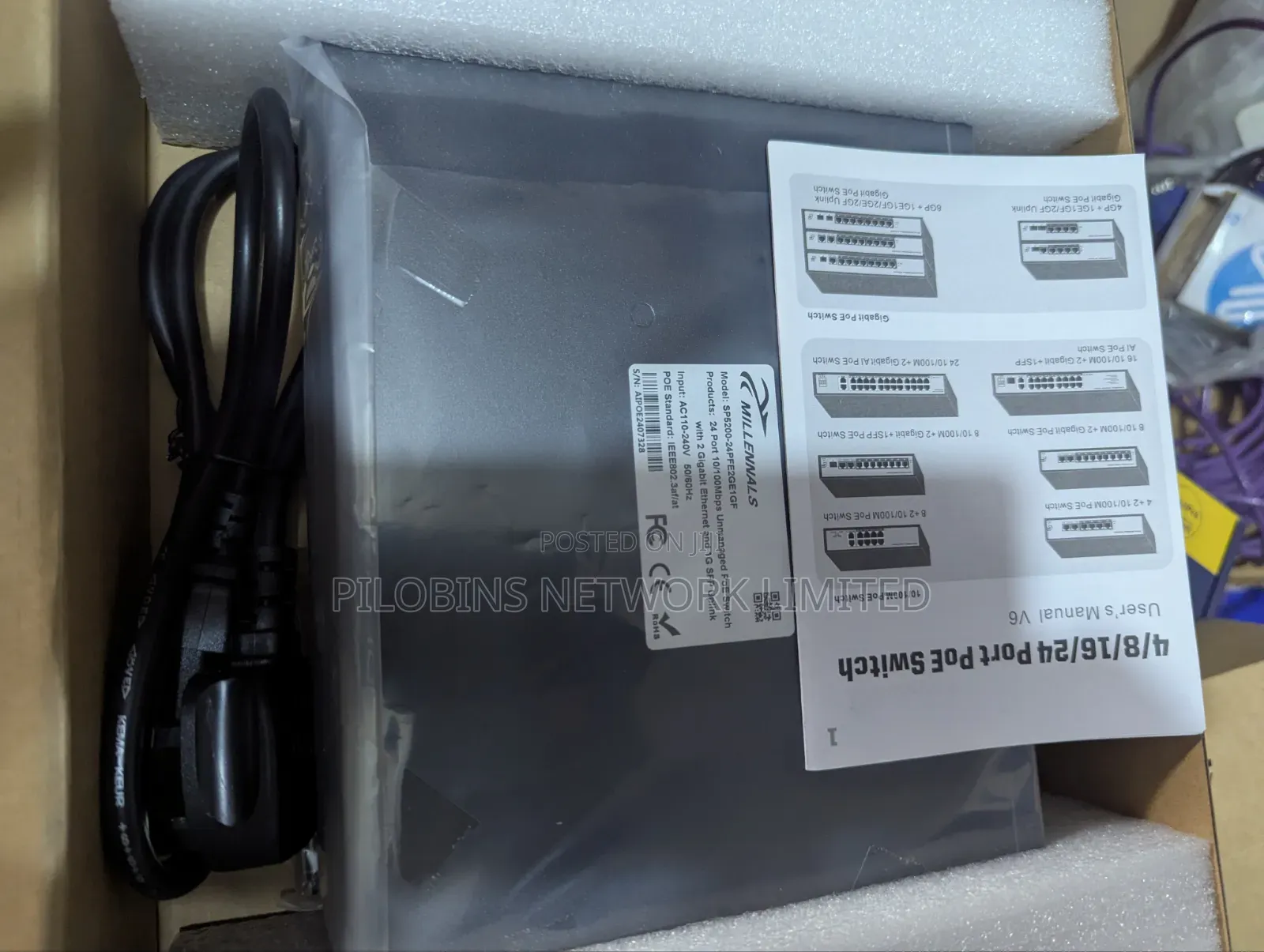 24 Ports Fast Ethernet Poe Switch