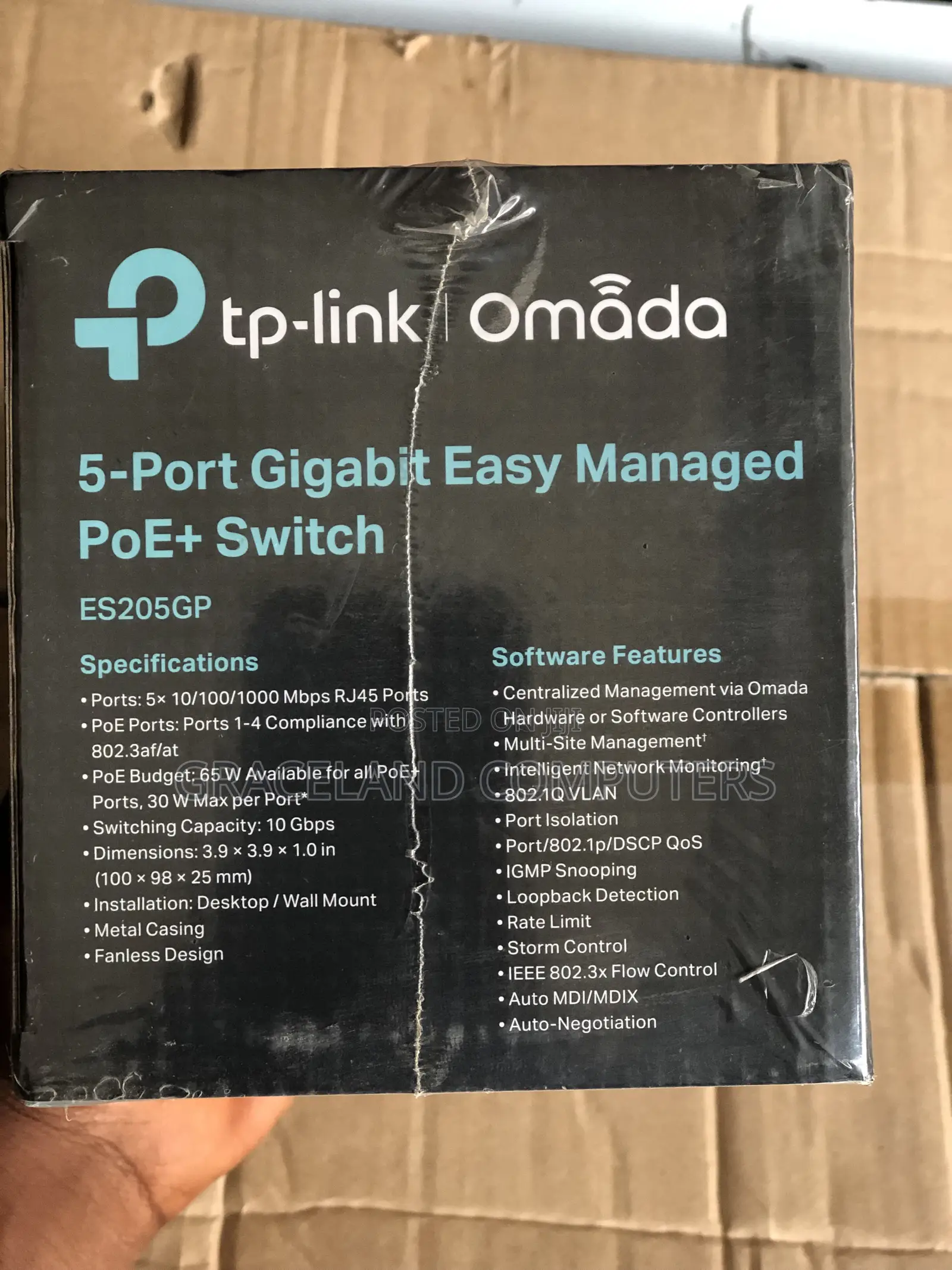 Tp-Link Omada Es205gp 5-Port Gigabit Managed Switch With 4-Port Poe+