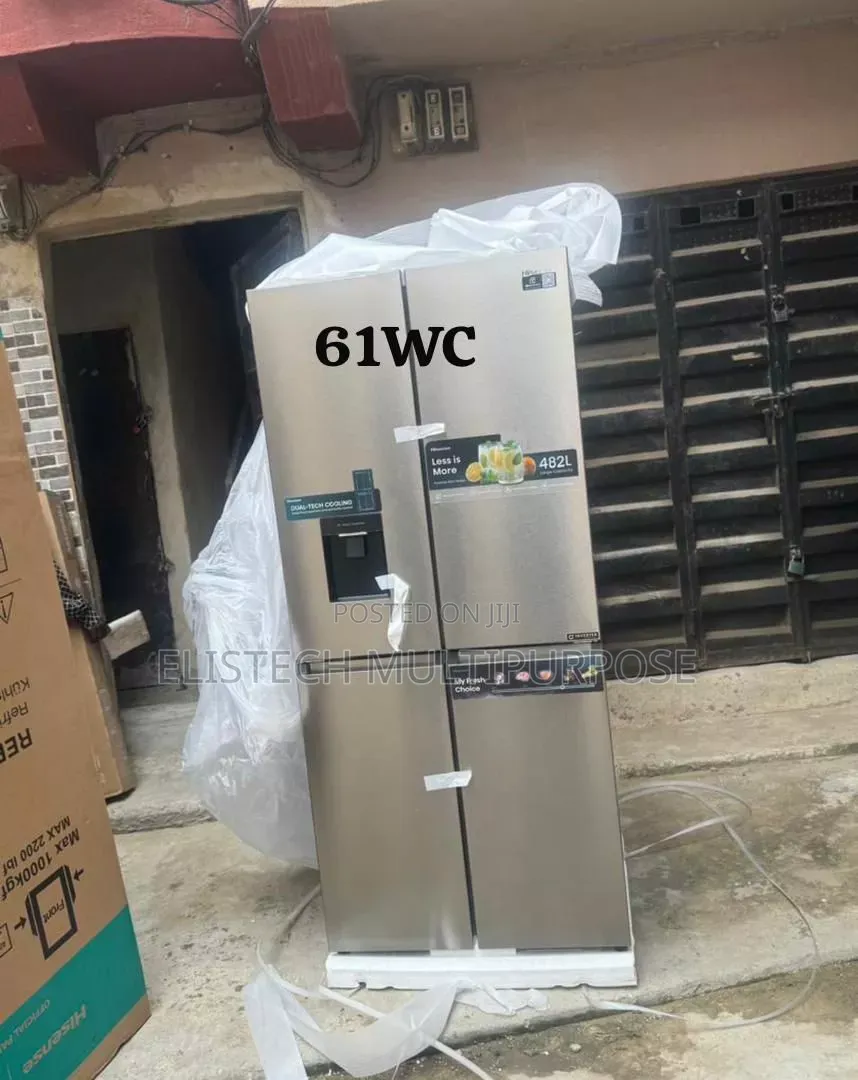 Hisense 482l Side-by-Side Fridge With Dispenser (Ref 61wc)
