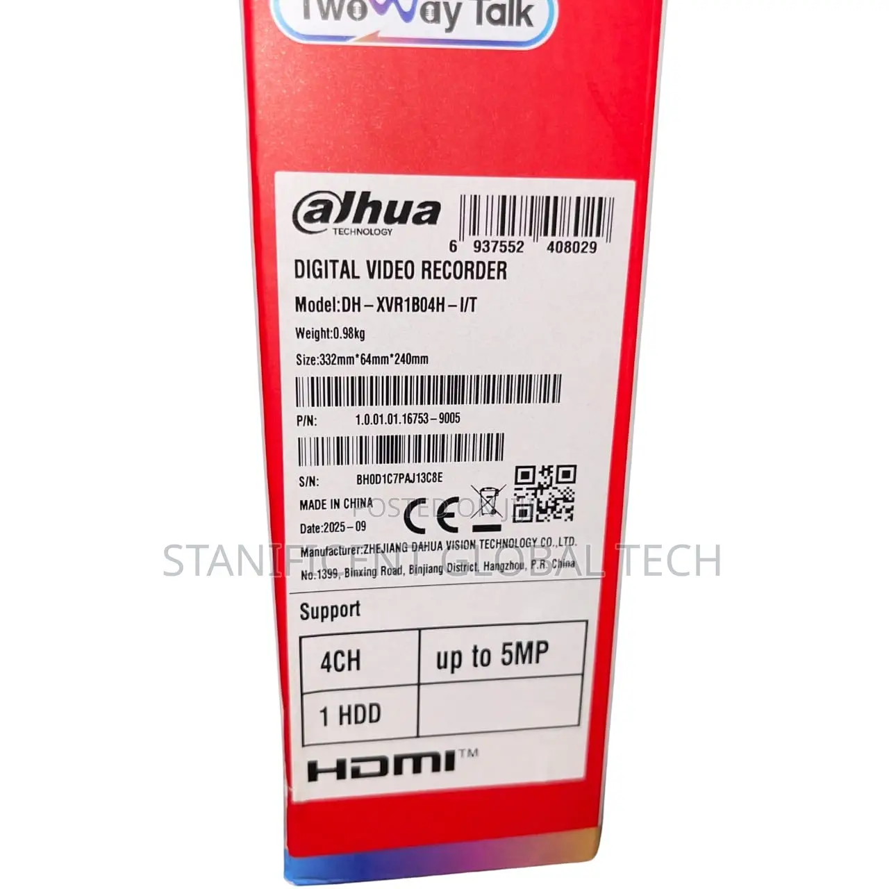 Dahua 5mp 4ch Two Way Audio DVR