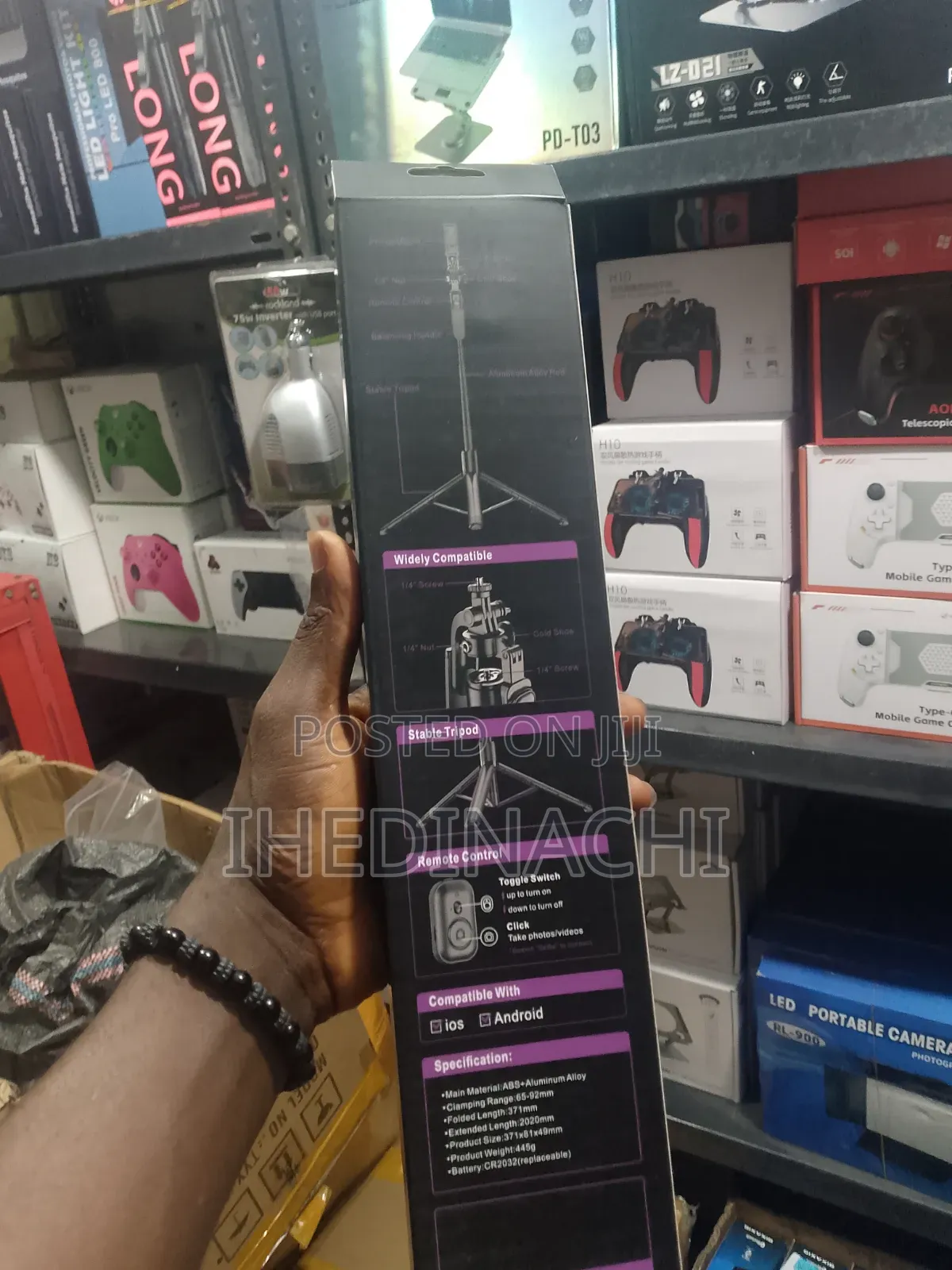 C08 Stable Selfie Stick Tripod With Light