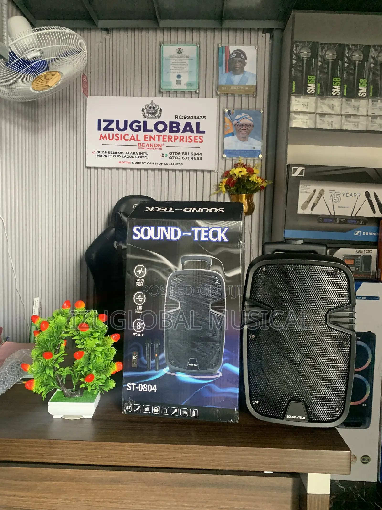 Sound-Teck 8inches Public Address System With 2 Wire Microphones