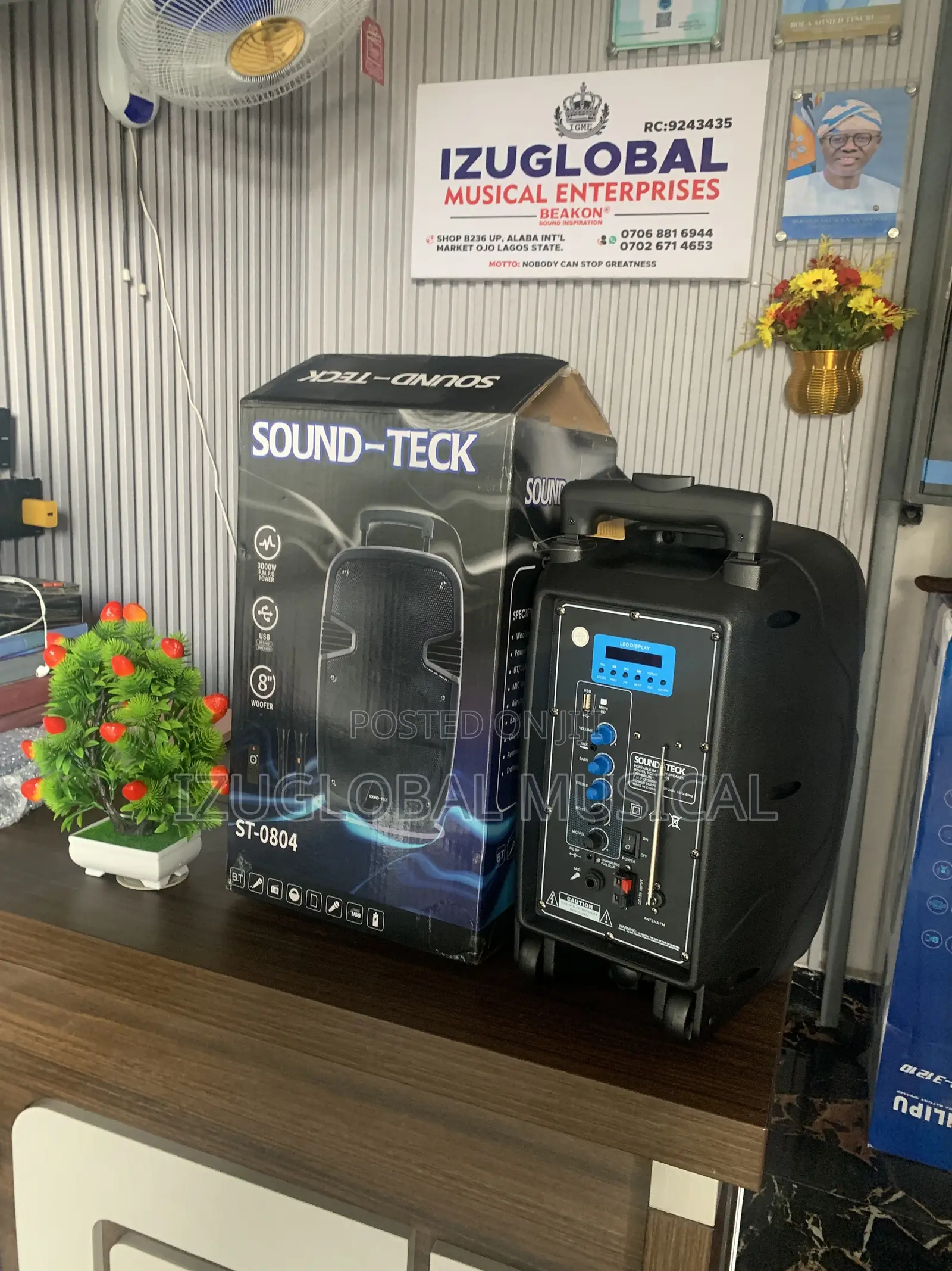 Sound-Teck 8inches Public Address System With 2 Wire Microphones