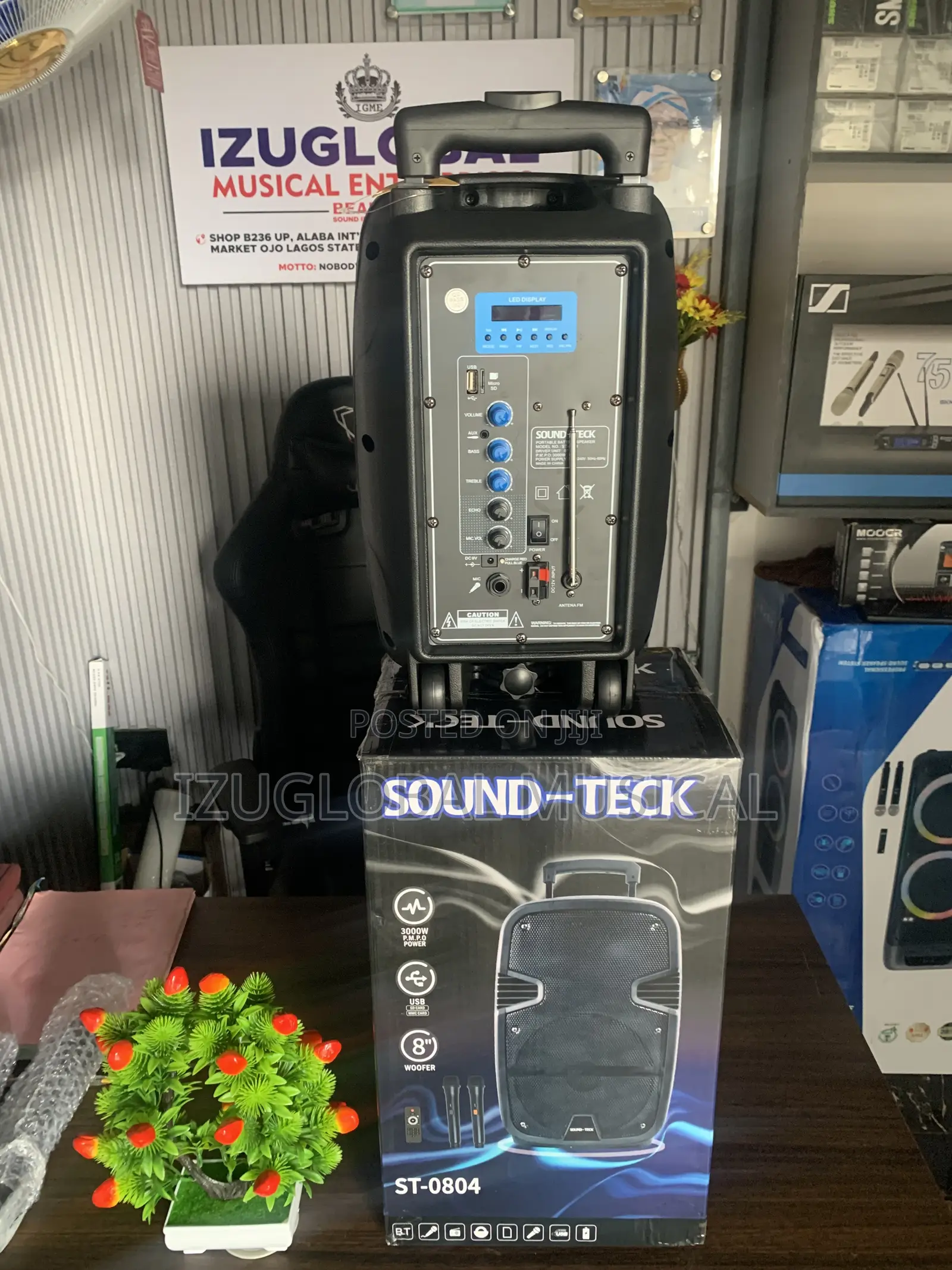 Sound-Teck 8inches Public Address System With 2 Wire Microphones