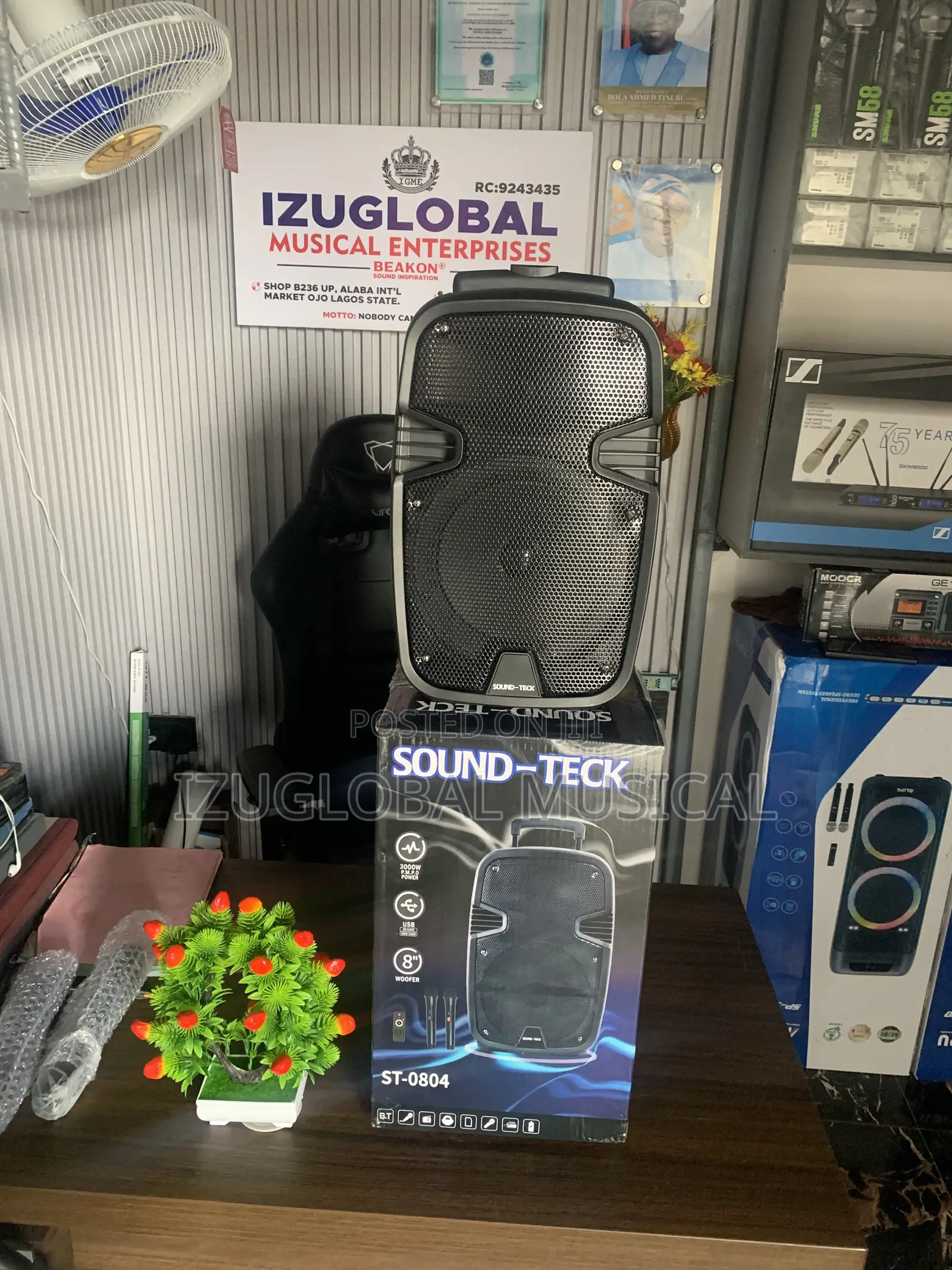 Sound-Teck 8inches Public Address System With 2 Wire Microphones