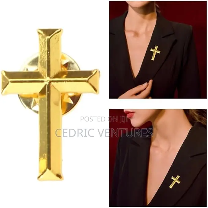 Religious Christian Cross Brooch Pin