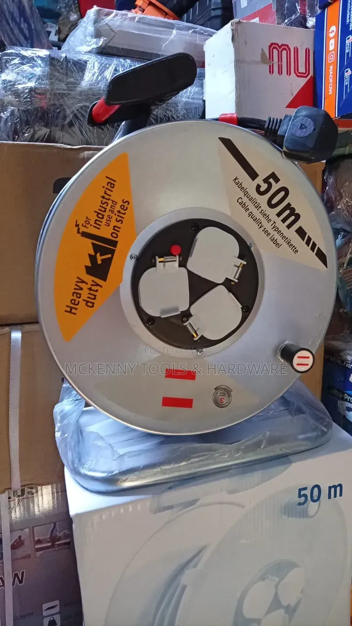 Heavy Duty Industrial Extension Cable Reel – 50 Meters