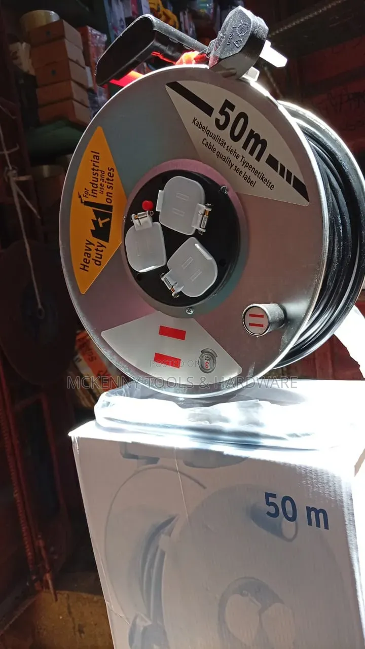 Heavy Duty Industrial Extension Cable Reel – 50 Meters