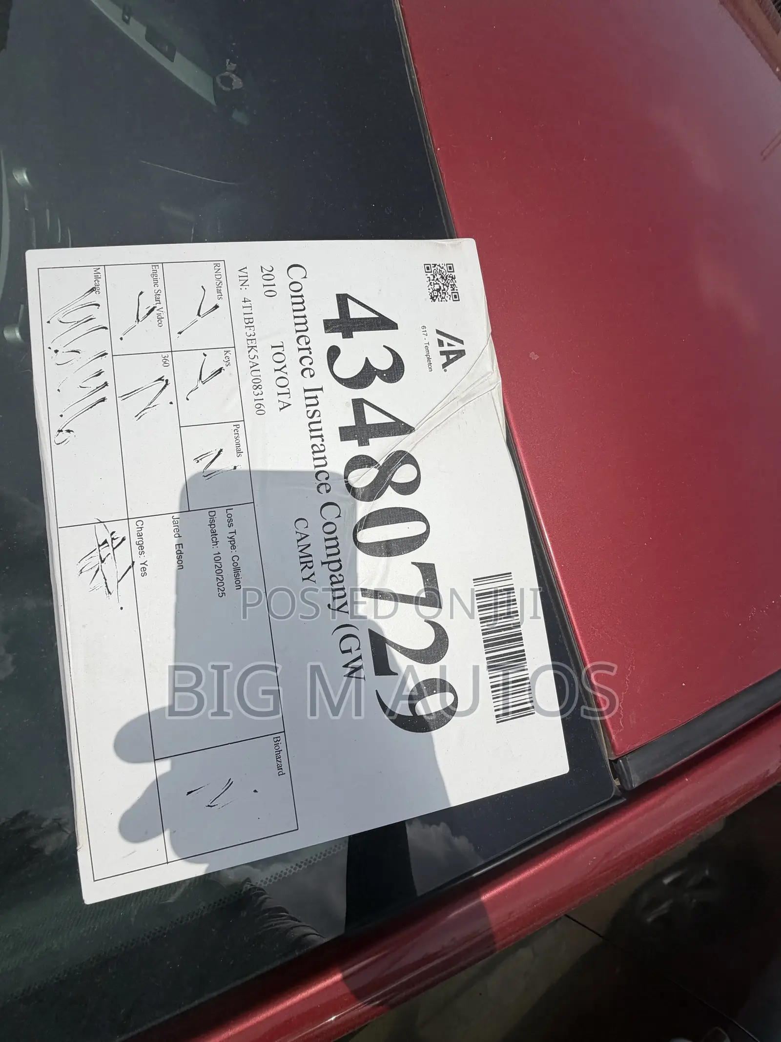 Toyota Camry 2010 Red