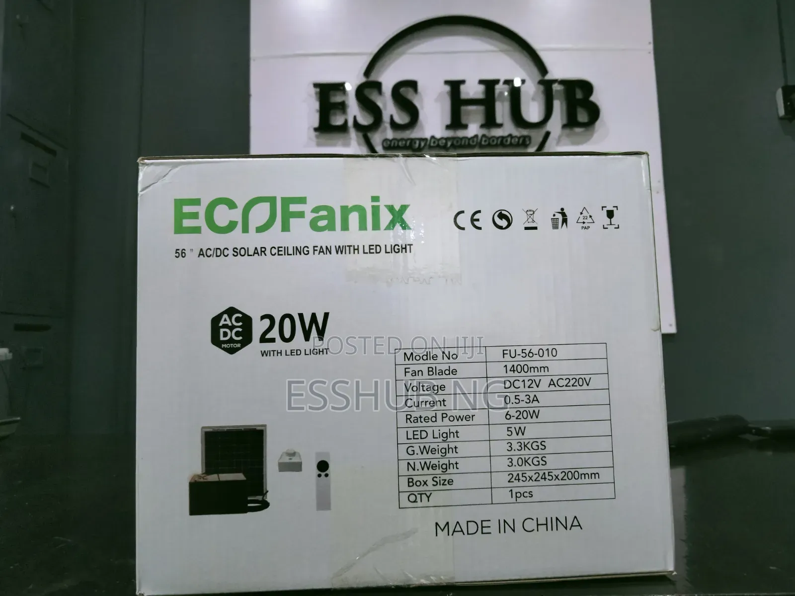 Ecofanix Ac/Dc Solar Ceiling Fan With Led Lights