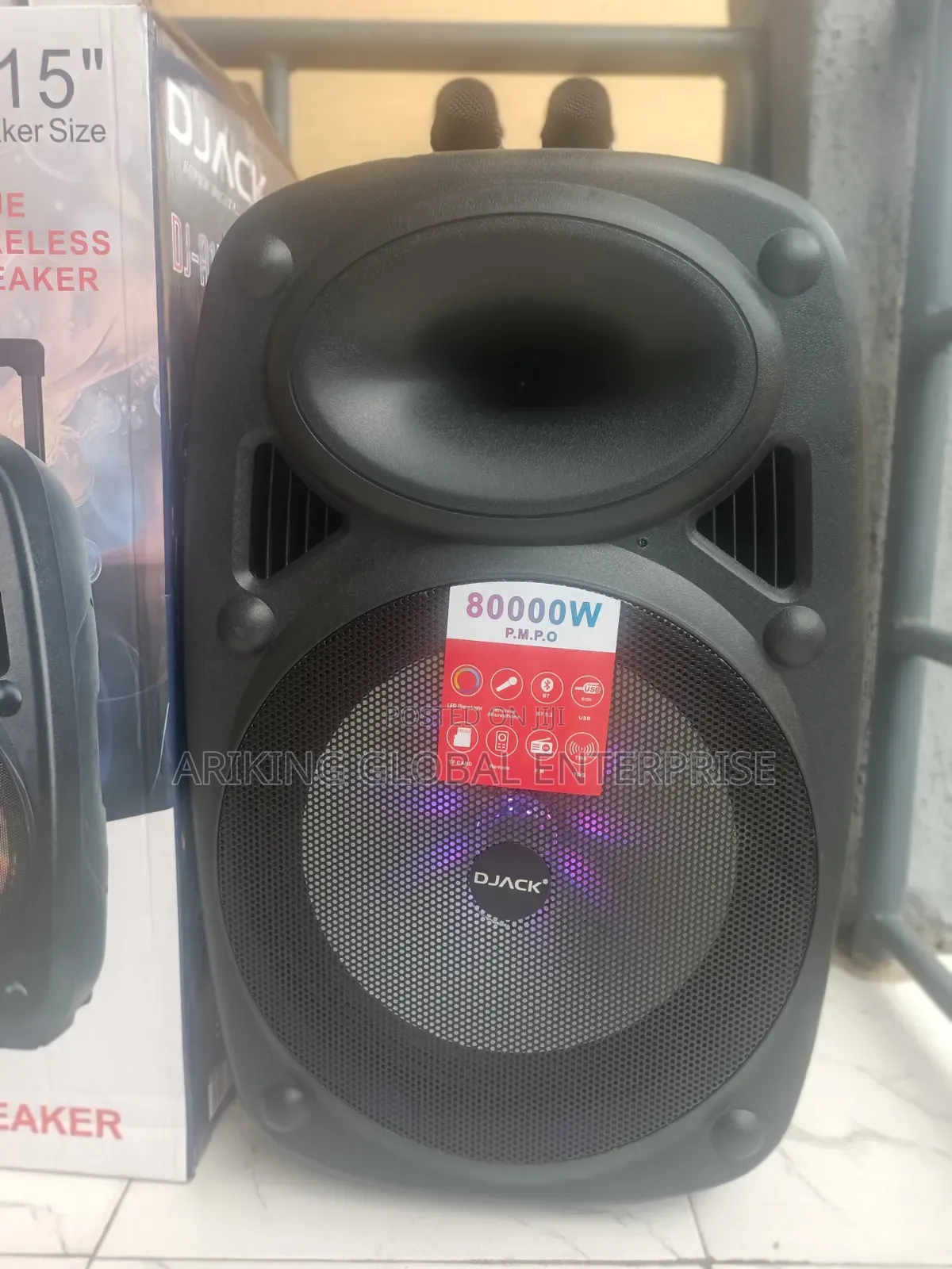 Massive 15 Inches Subwoofer Rechargeable Pa Speaker.
