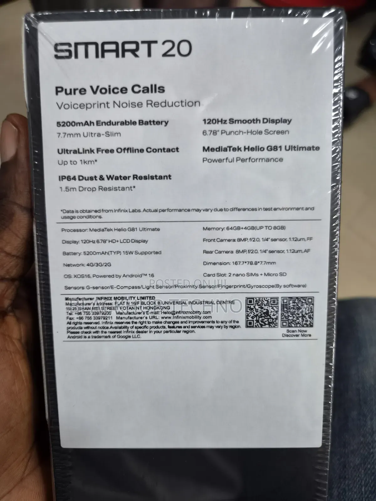 New Infinix Smart 20 64 GB Orange